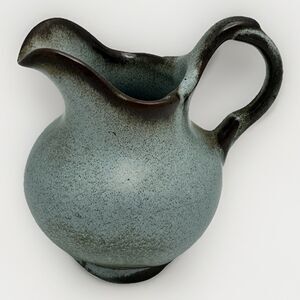 Vintage Frankoma Pottery Small Pitcher 4.5” Woodland Moss Blue 40A EUC